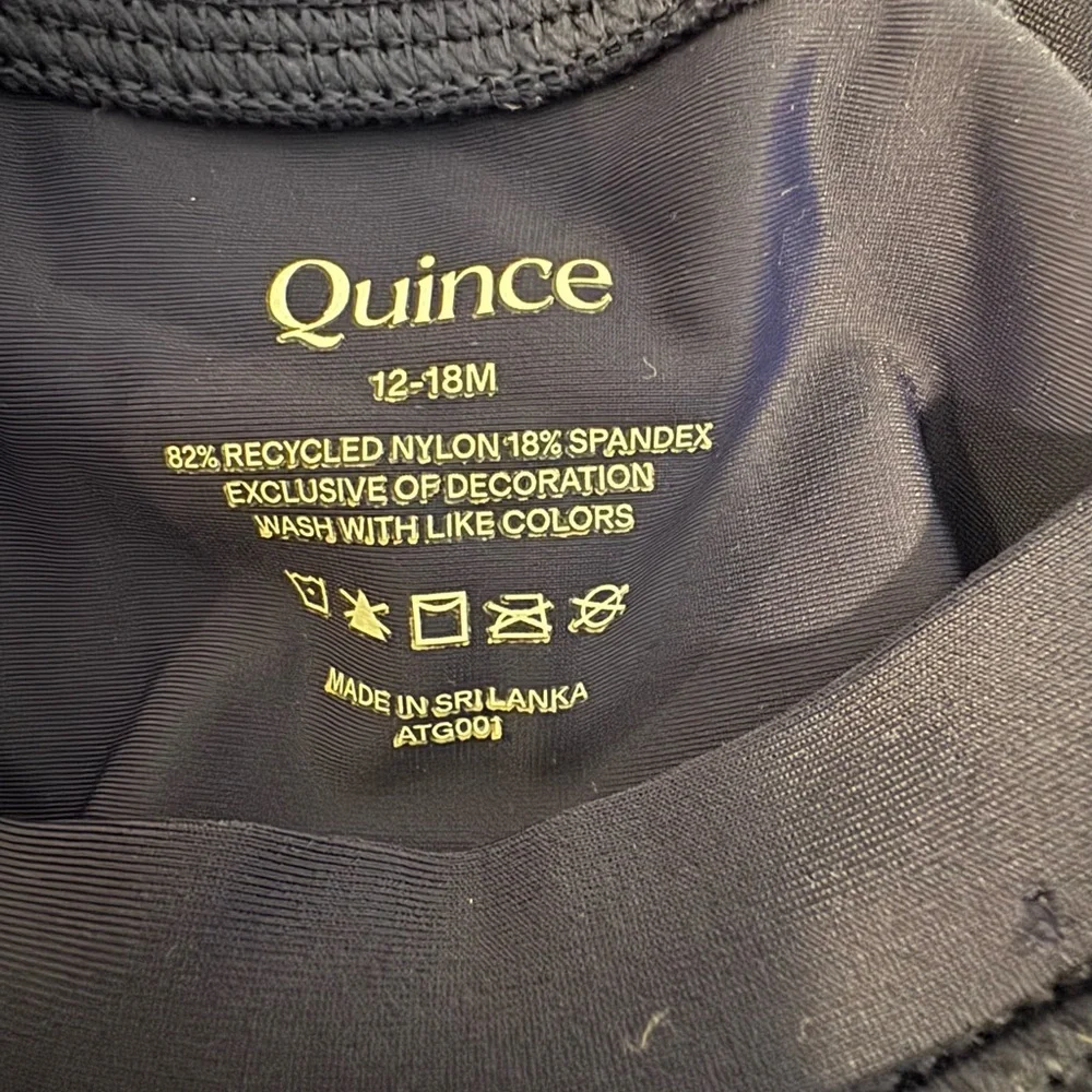 Quince Navy Blue Kids Long Sleeve Rash Guard Size 12-18 Months